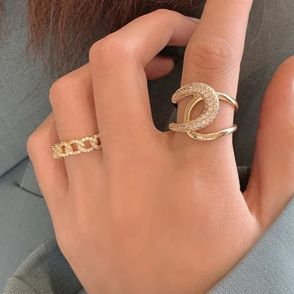 Anel Dourado Luxo