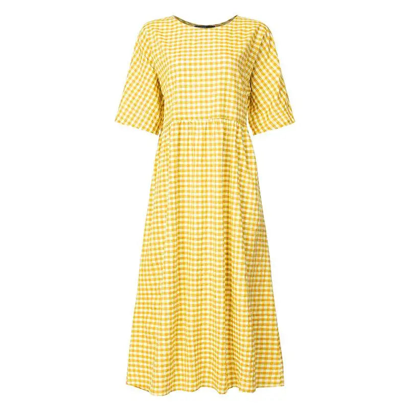 Túnica Feminina Xadrez Maxi Boêmio Casual