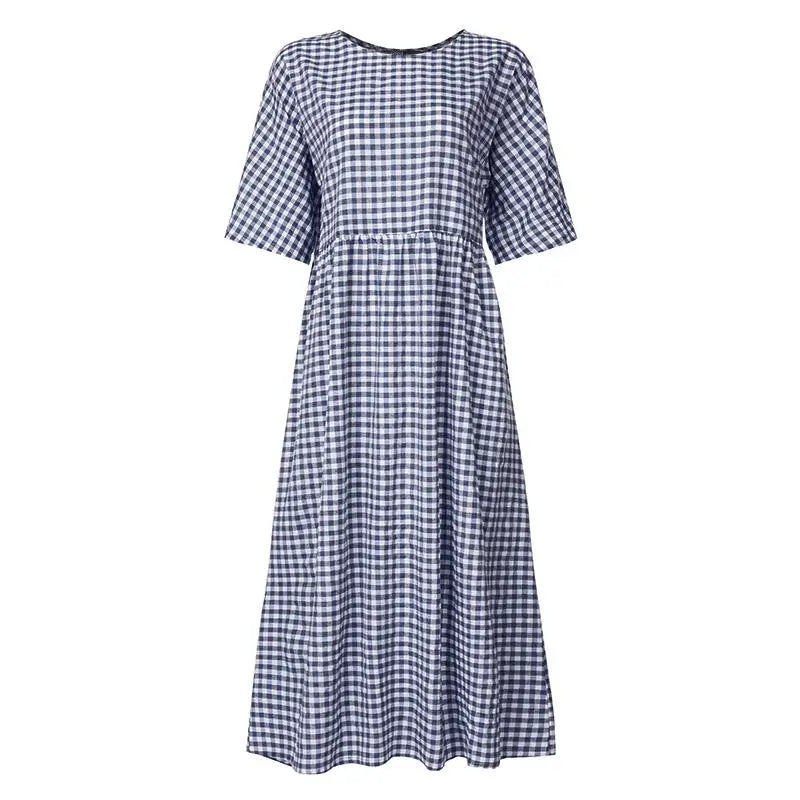 Túnica Feminina Xadrez Maxi Boêmio Casual