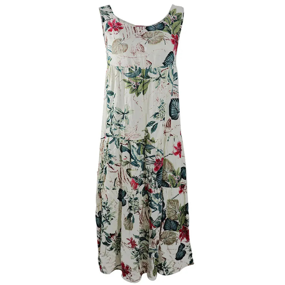 Vestido Maxi Boêmio Floral Feminino