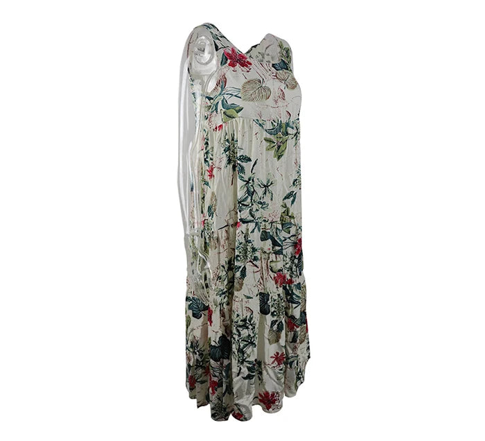 Vestido Maxi Boêmio Floral Feminino