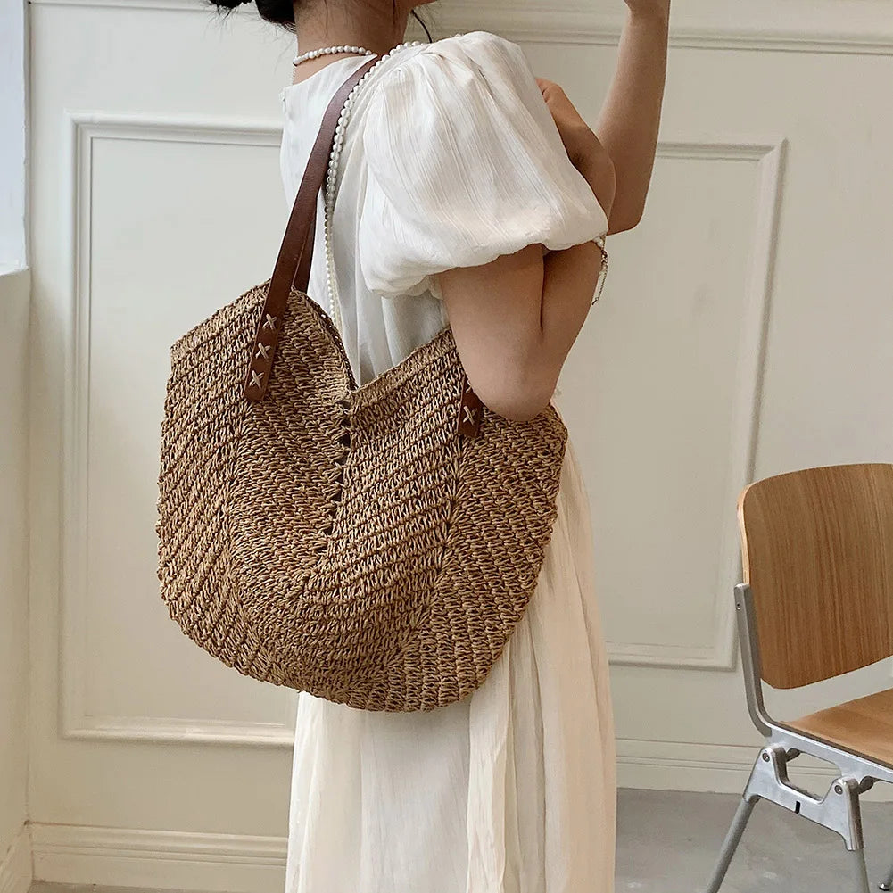 Bolsa de Palha Rattan Oca para Praia