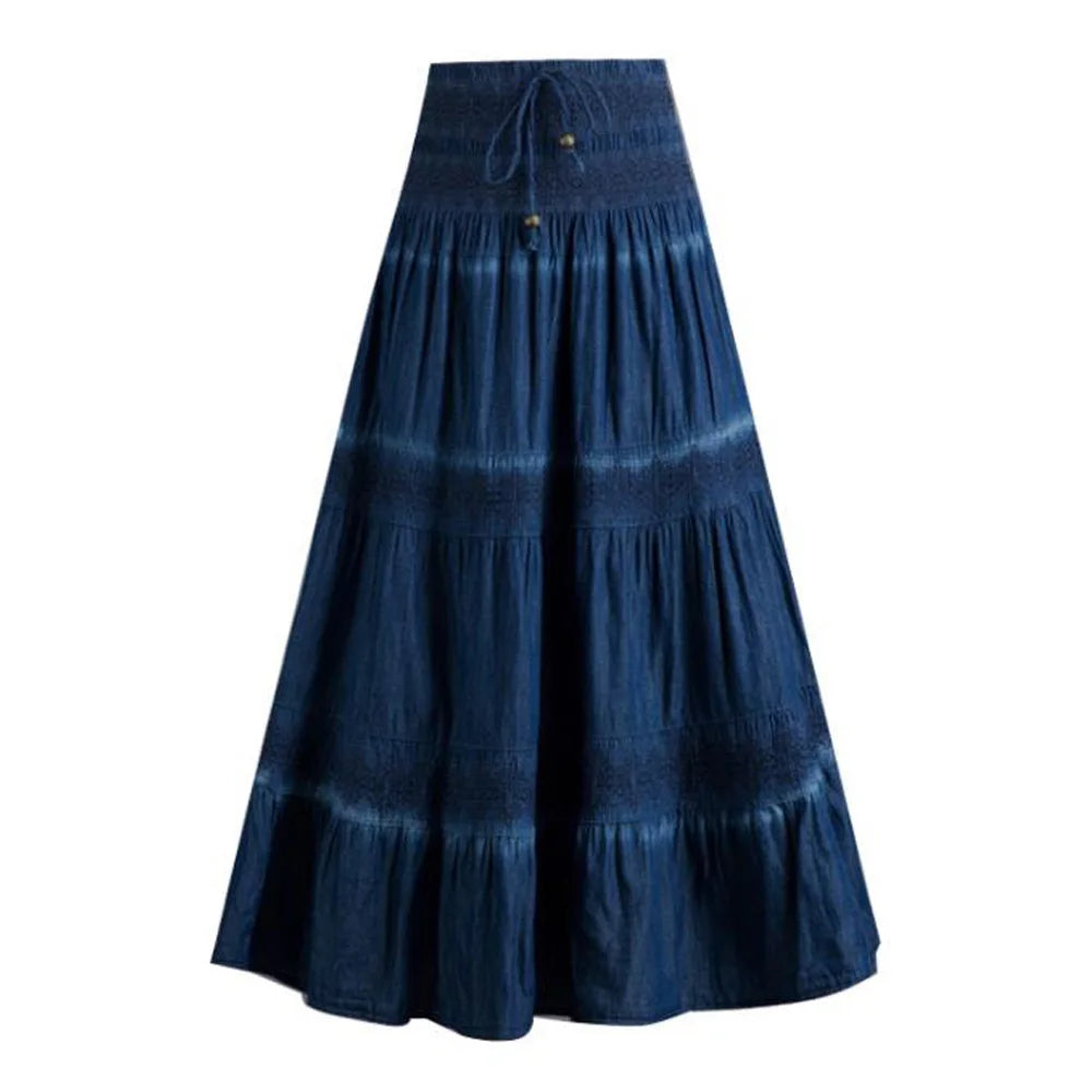 Saia Longa Casual Feminina com Cintura Alta