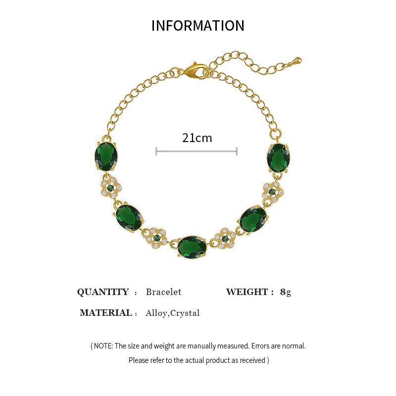 Pulseira Luxo Verde Cristal