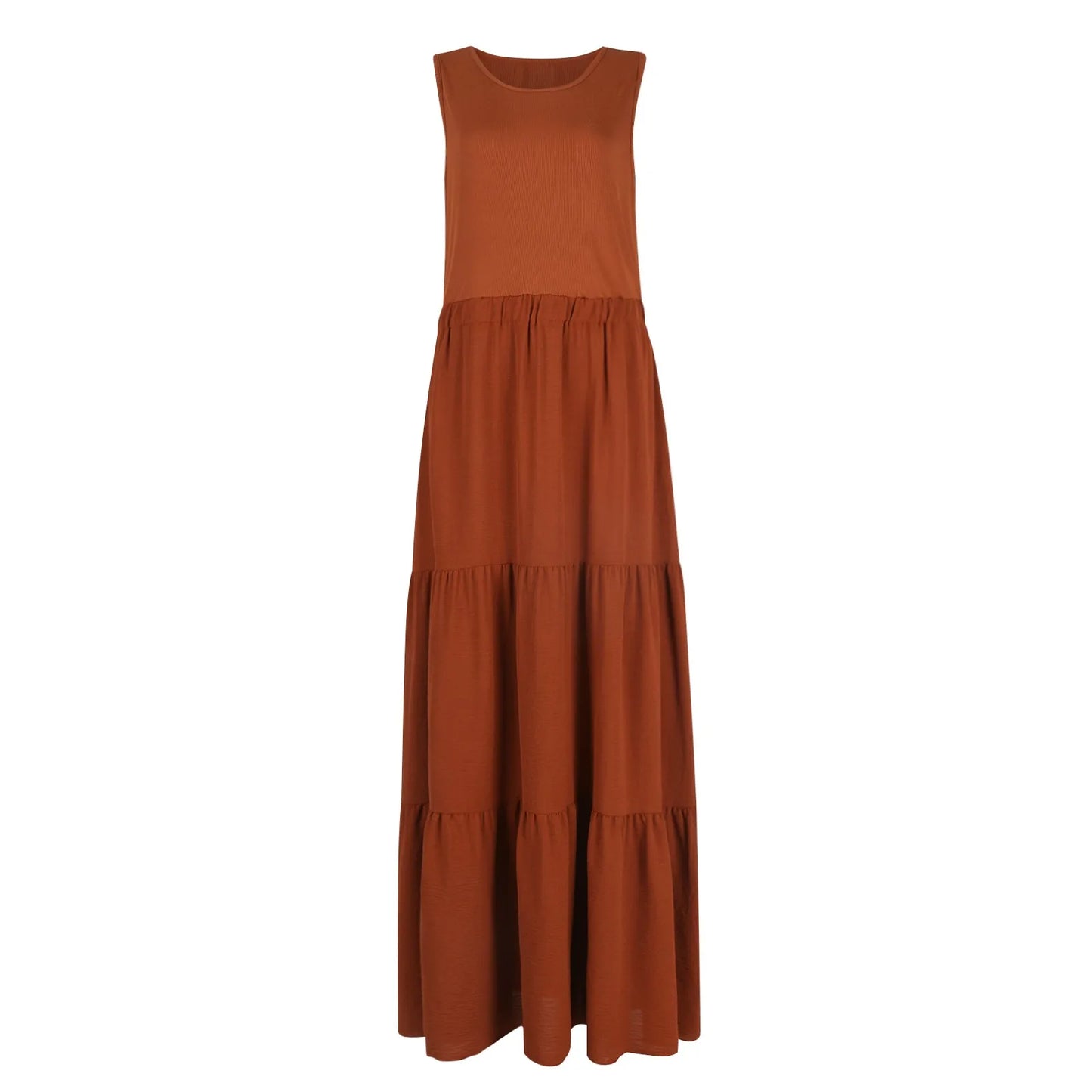 Vestido Longo de Praia Boêmio Sem Mangas