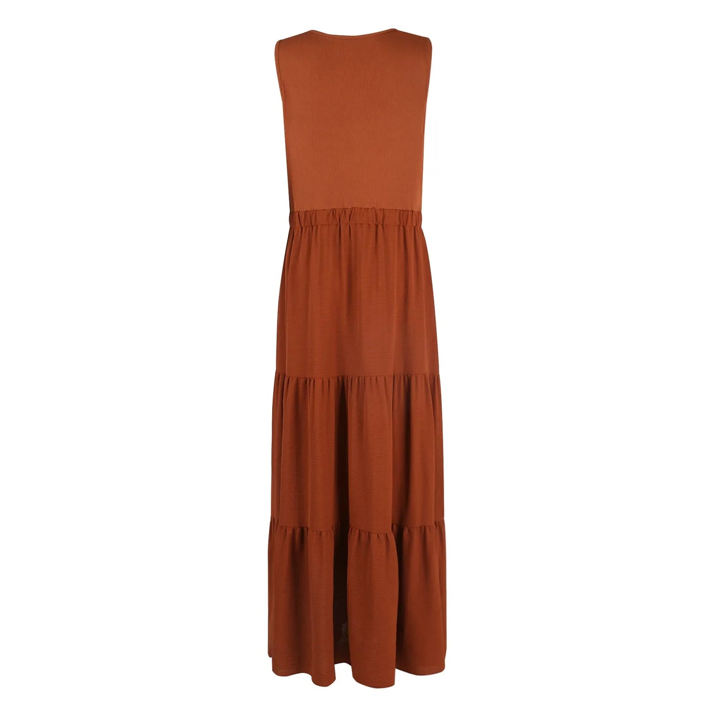 Vestido Longo de Praia Boêmio Sem Mangas