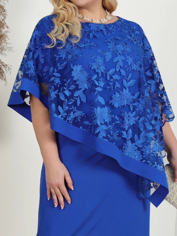 Vestido Lápis Floral Bordado Feminino Plus Size