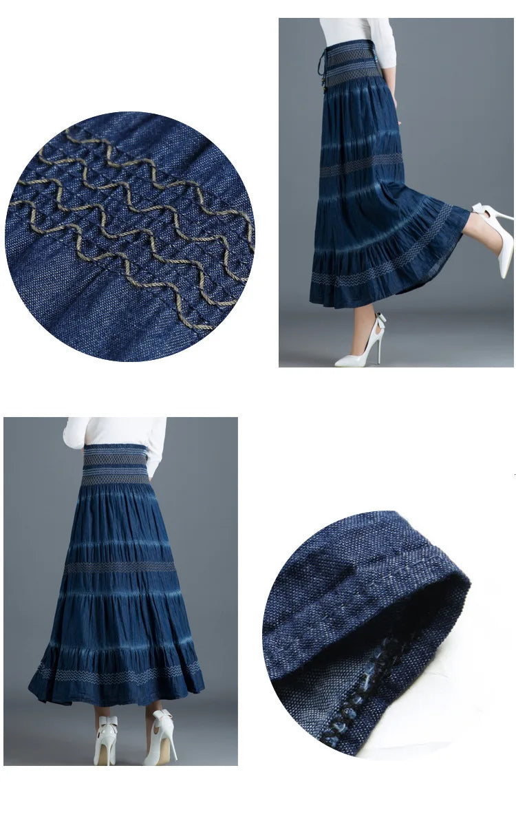 Saia Longa Casual Feminina com Cintura Alta