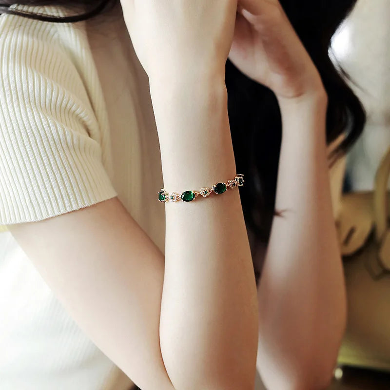 Pulseira Luxo Verde Cristal