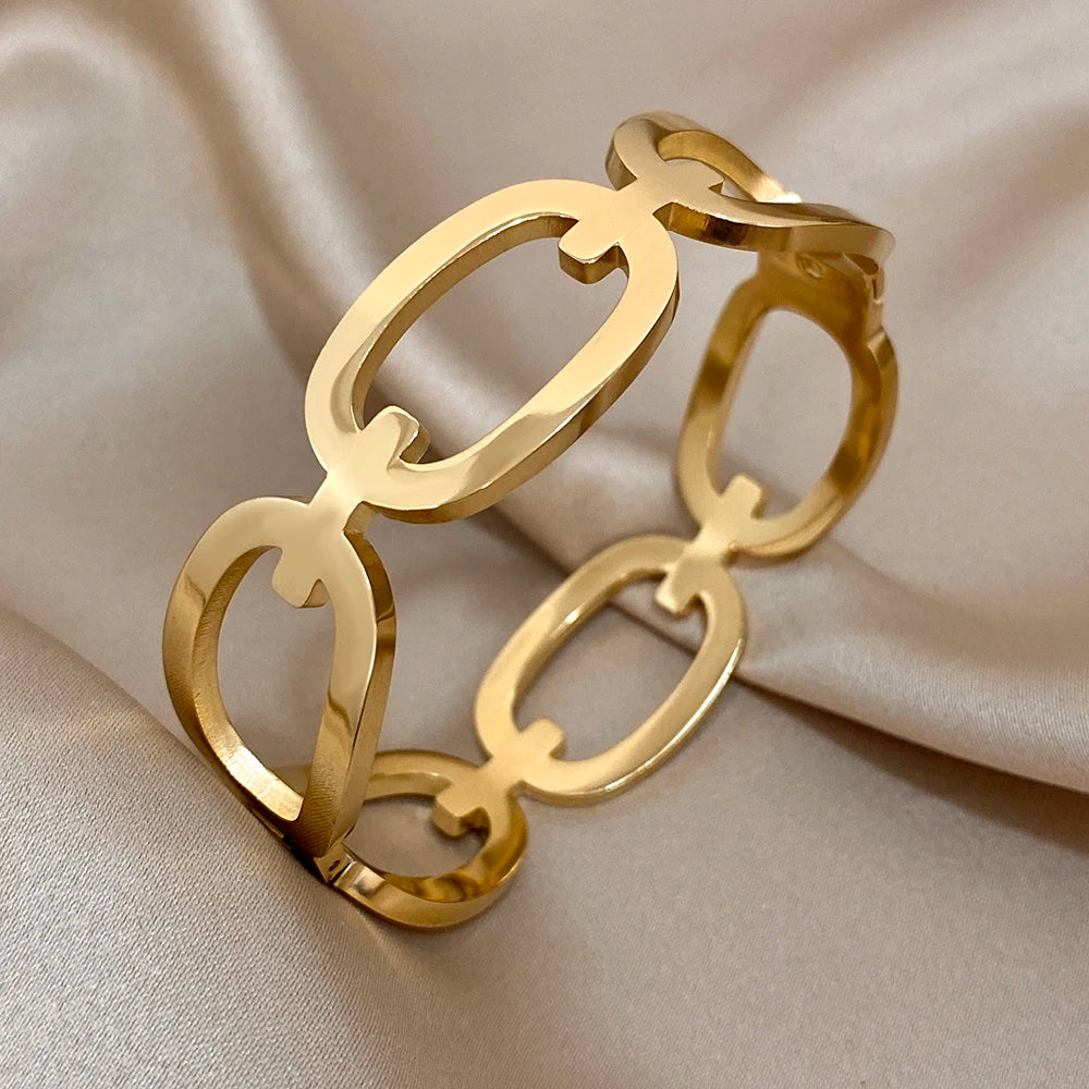Bracelete Oval Dourado