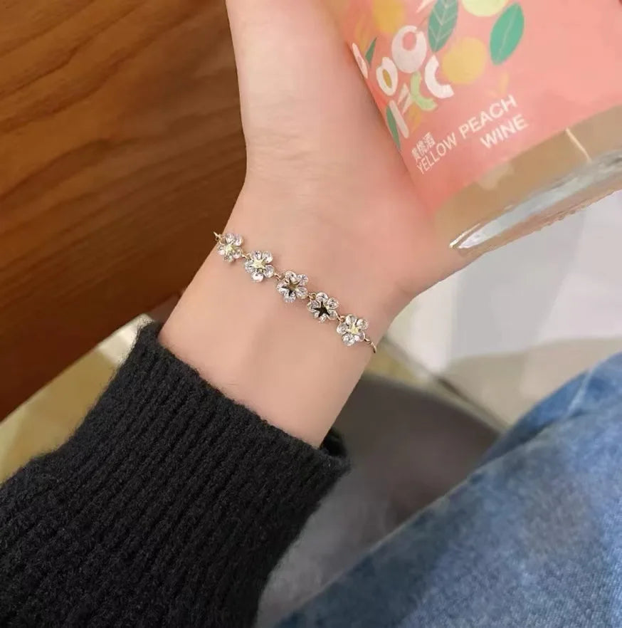 Pulseira Flor Cristal Luxo