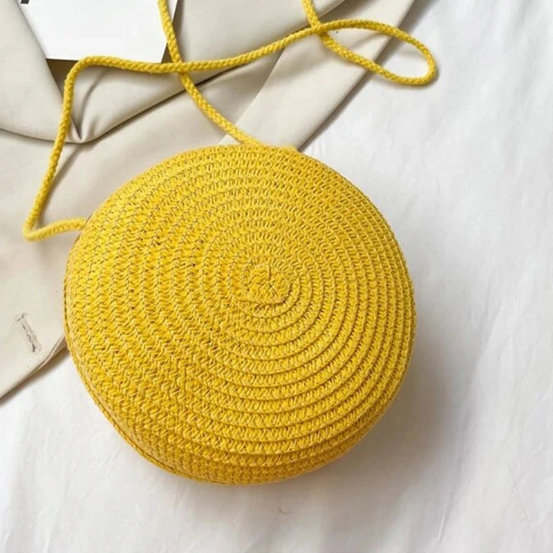 Bolsa de Palha Minimalista Crossbody para Mulheres