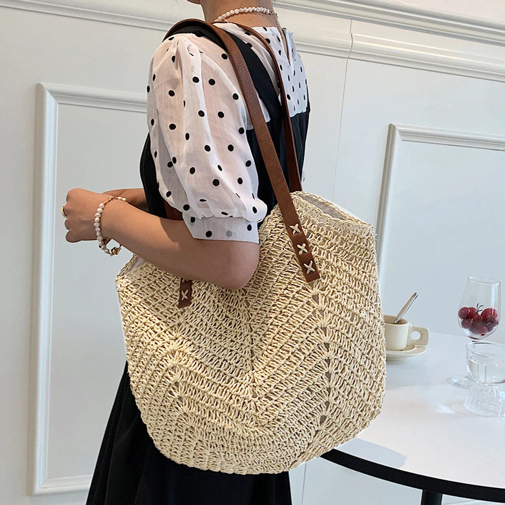 Bolsa de Palha Rattan Oca para Praia