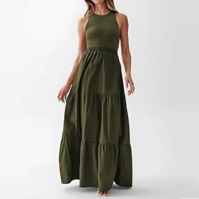 Vestido Longo de Praia Boêmio Sem Mangas