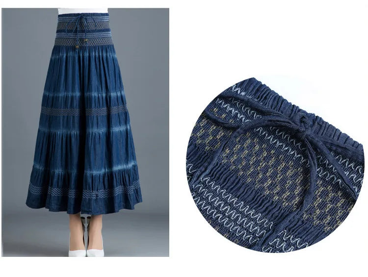Saia Longa Casual Feminina com Cintura Alta