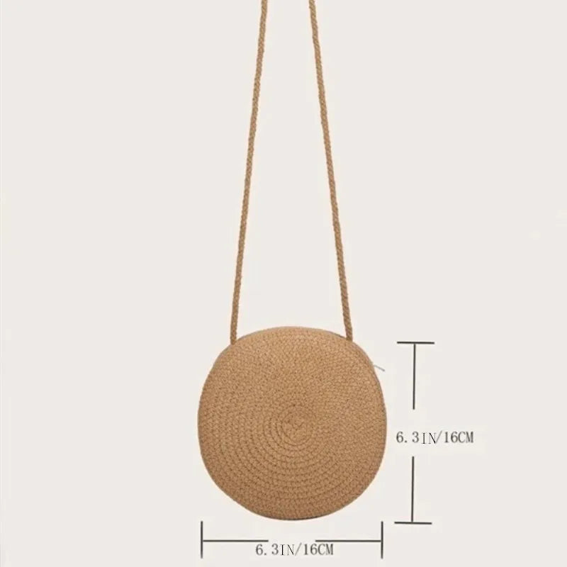 Bolsa de Palha Minimalista Crossbody para Mulheres