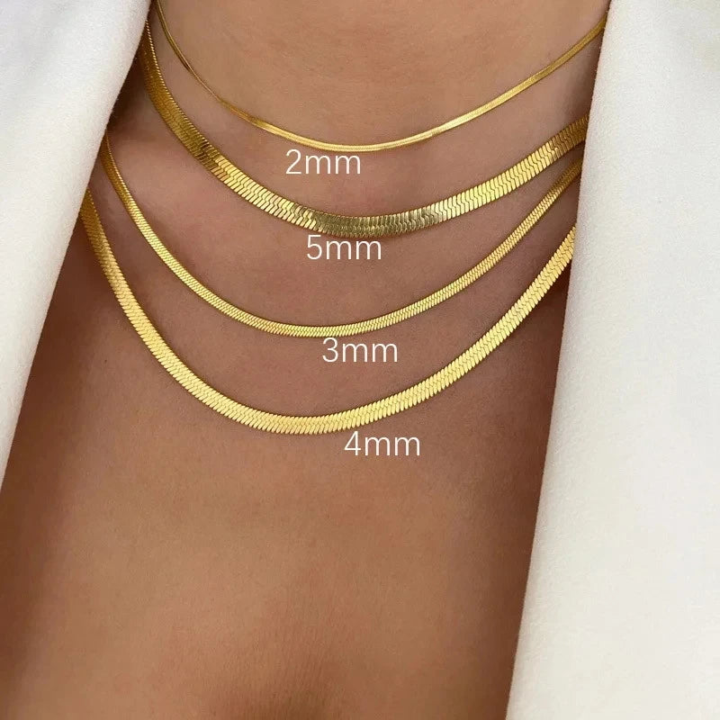 Colar de Aço Inoxidável Dourado