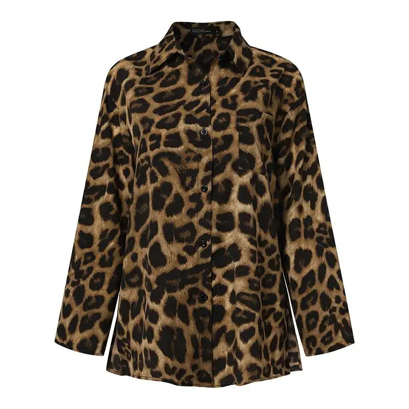 Conjunto Feminino Casual de Verão com Estampa de Leopardo