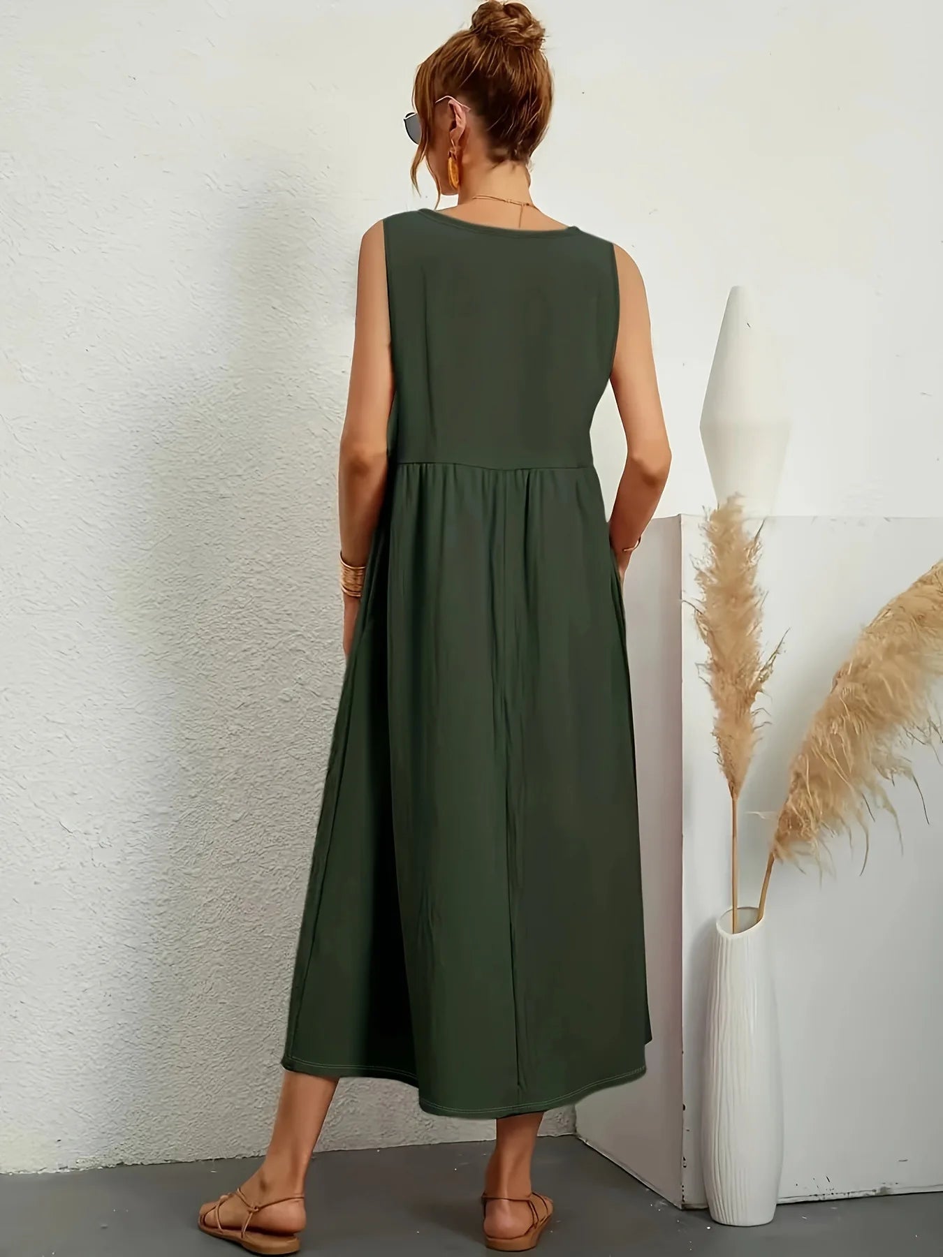 Vestido Casual Plus Size Feminino Sem Mangas