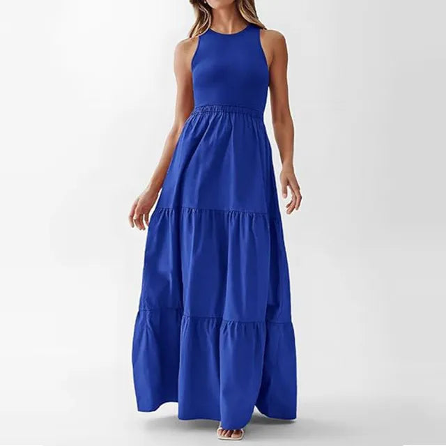 Vestido Longo de Praia Boêmio Sem Mangas