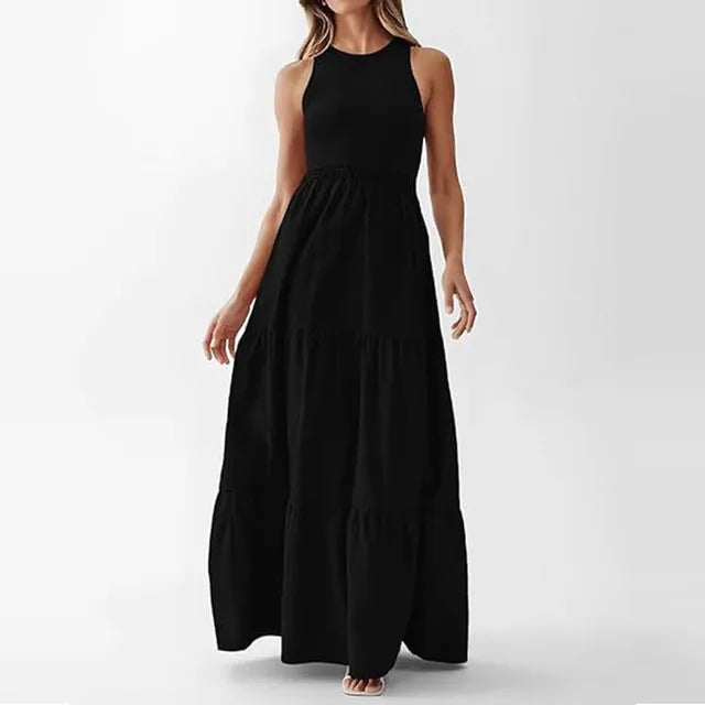 Vestido Longo de Praia Boêmio Sem Mangas