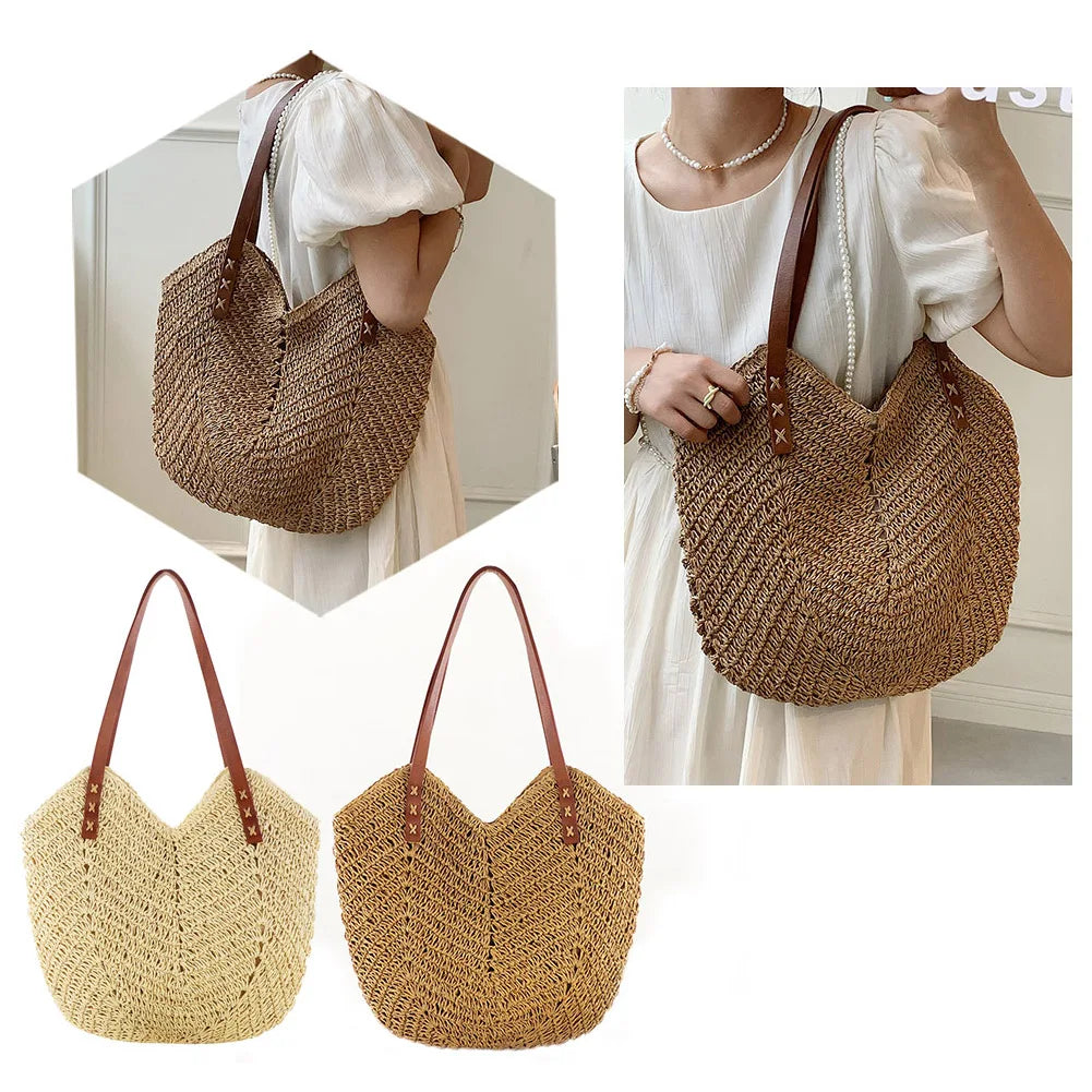 Bolsa de Palha Rattan Oca para Praia
