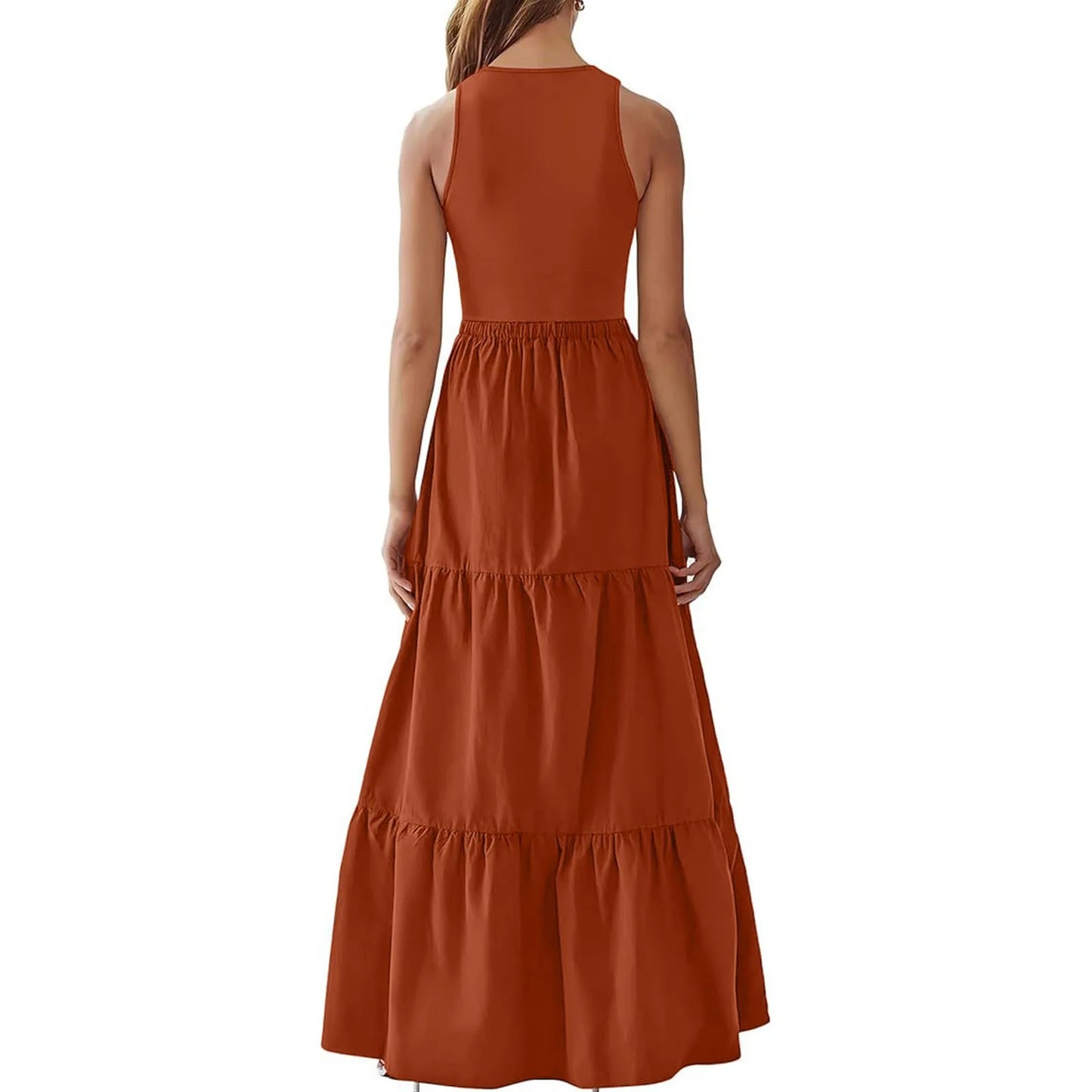 Vestido Longo de Praia Boêmio Sem Mangas