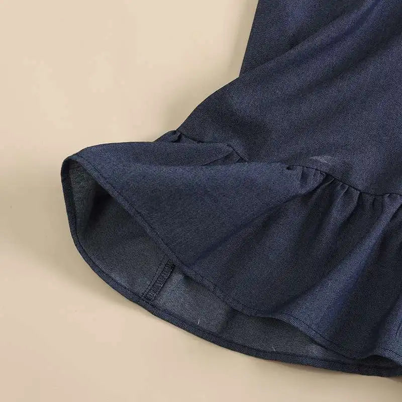 Vestido Boêmio Jeans Sem Mangas para Verão