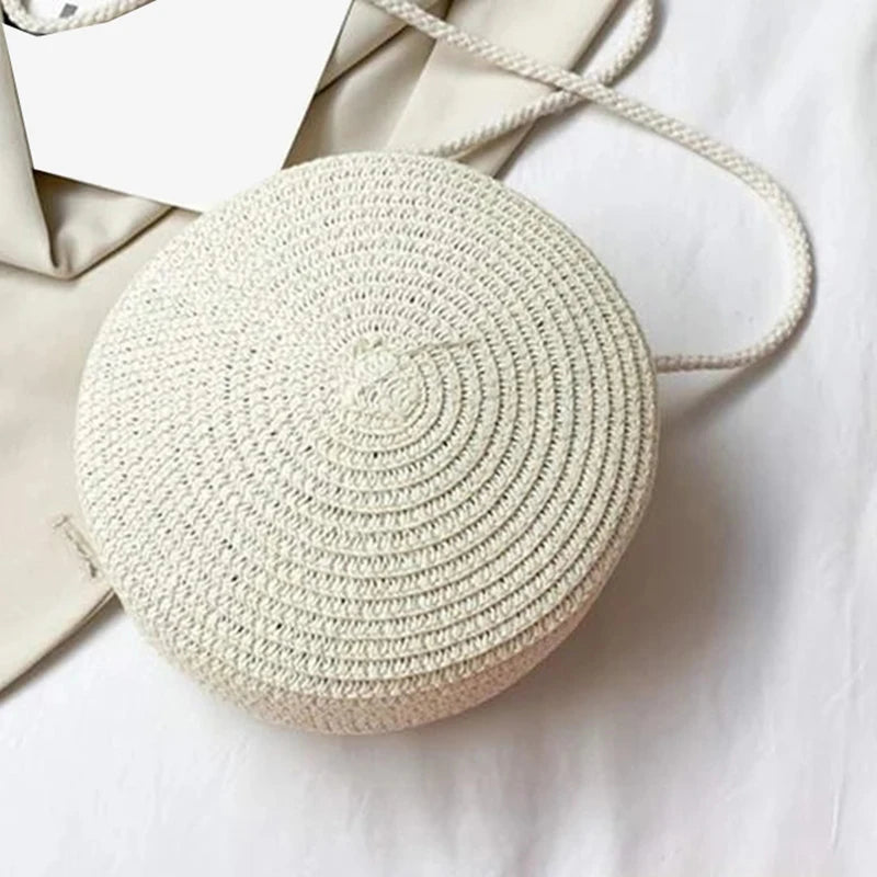 Bolsa de Palha Minimalista Crossbody para Mulheres