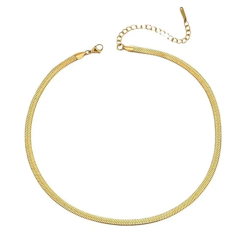 Colar de Aço Inoxidável Dourado