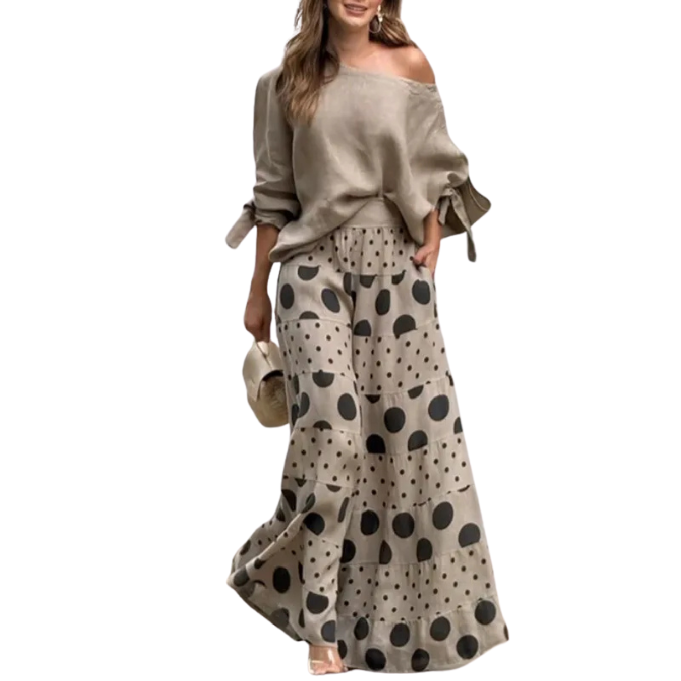 Conjunto Feminino Elegante com Saia Longa e Camisa Solta