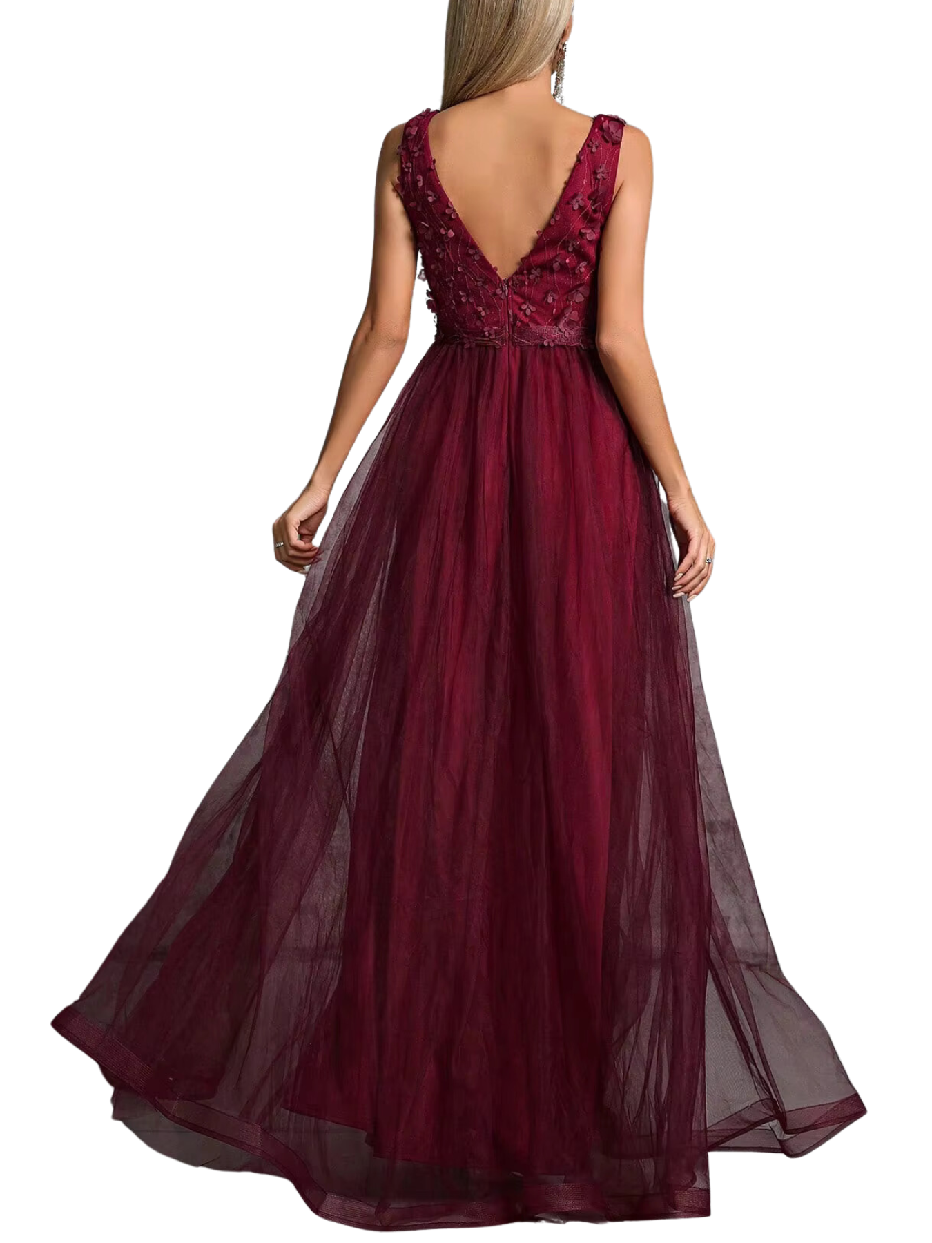 Vestido Fenda Bordada