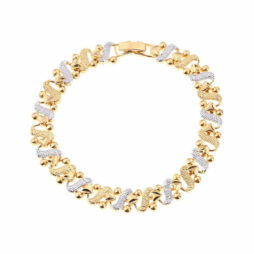 Pulseira Luxo Coração Dourada