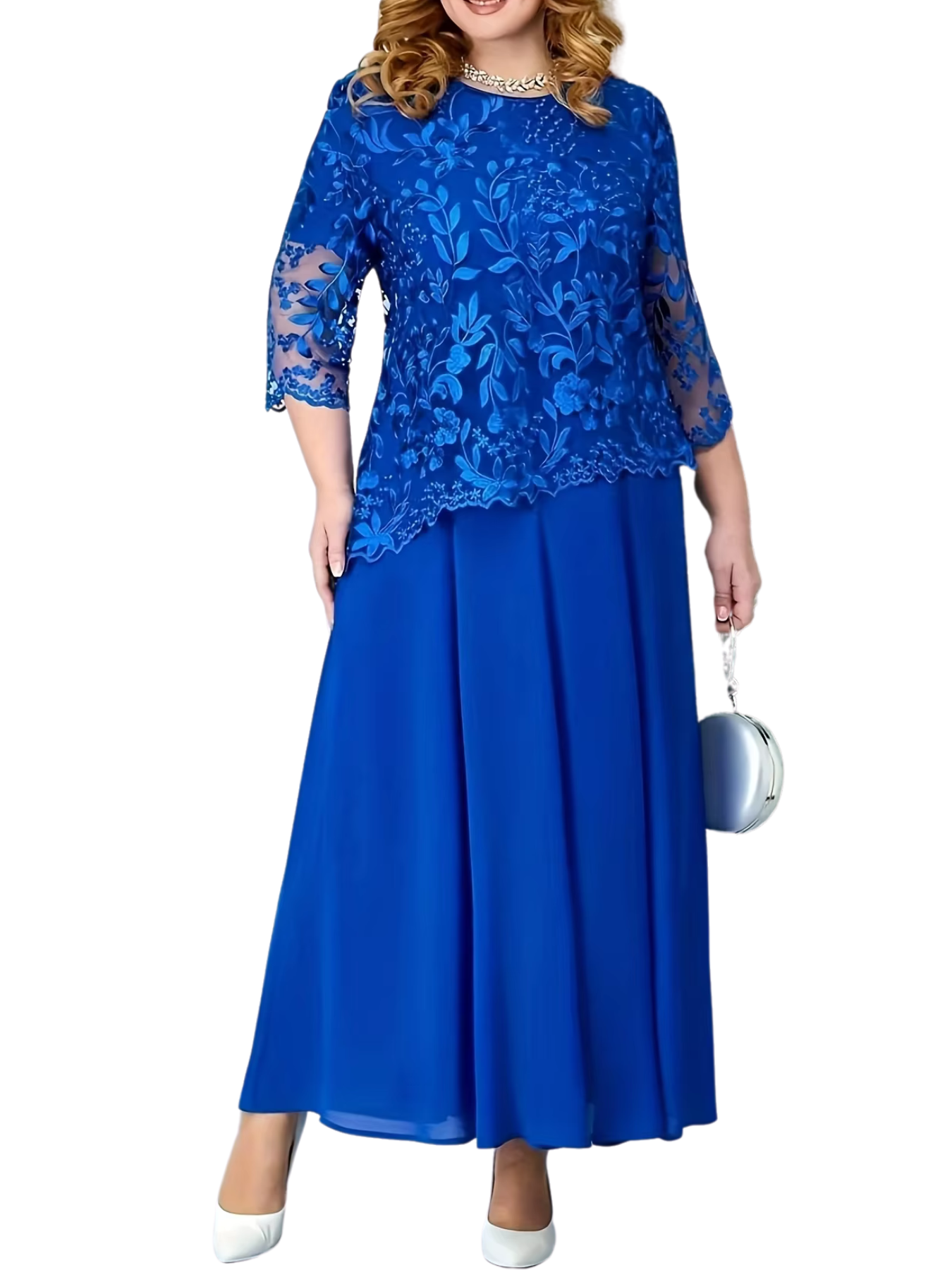 Vestido de Cocktail Feminino Slim Fit com Bordado em Renda