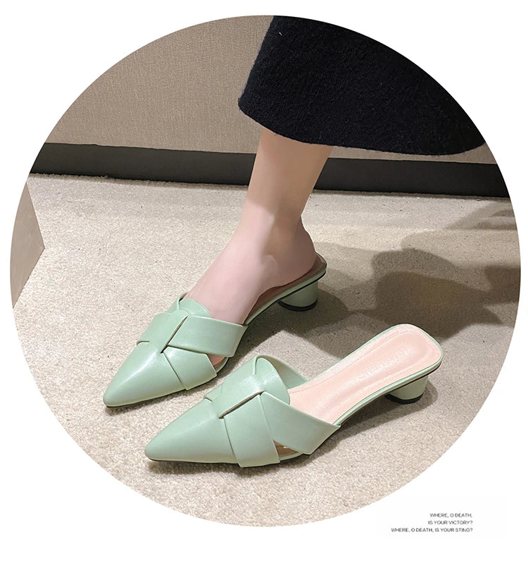 Sapatos de Salto Redondo Elegantes para Mulheres