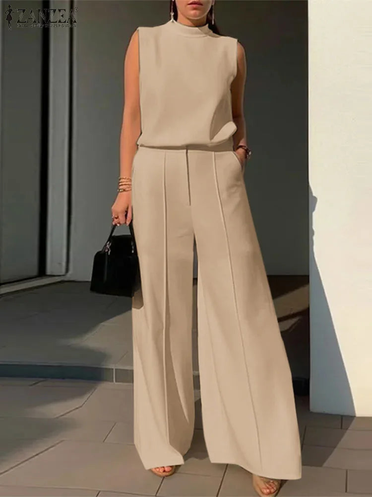 Conjunto Elegante de Calças e Regata para Mulheres