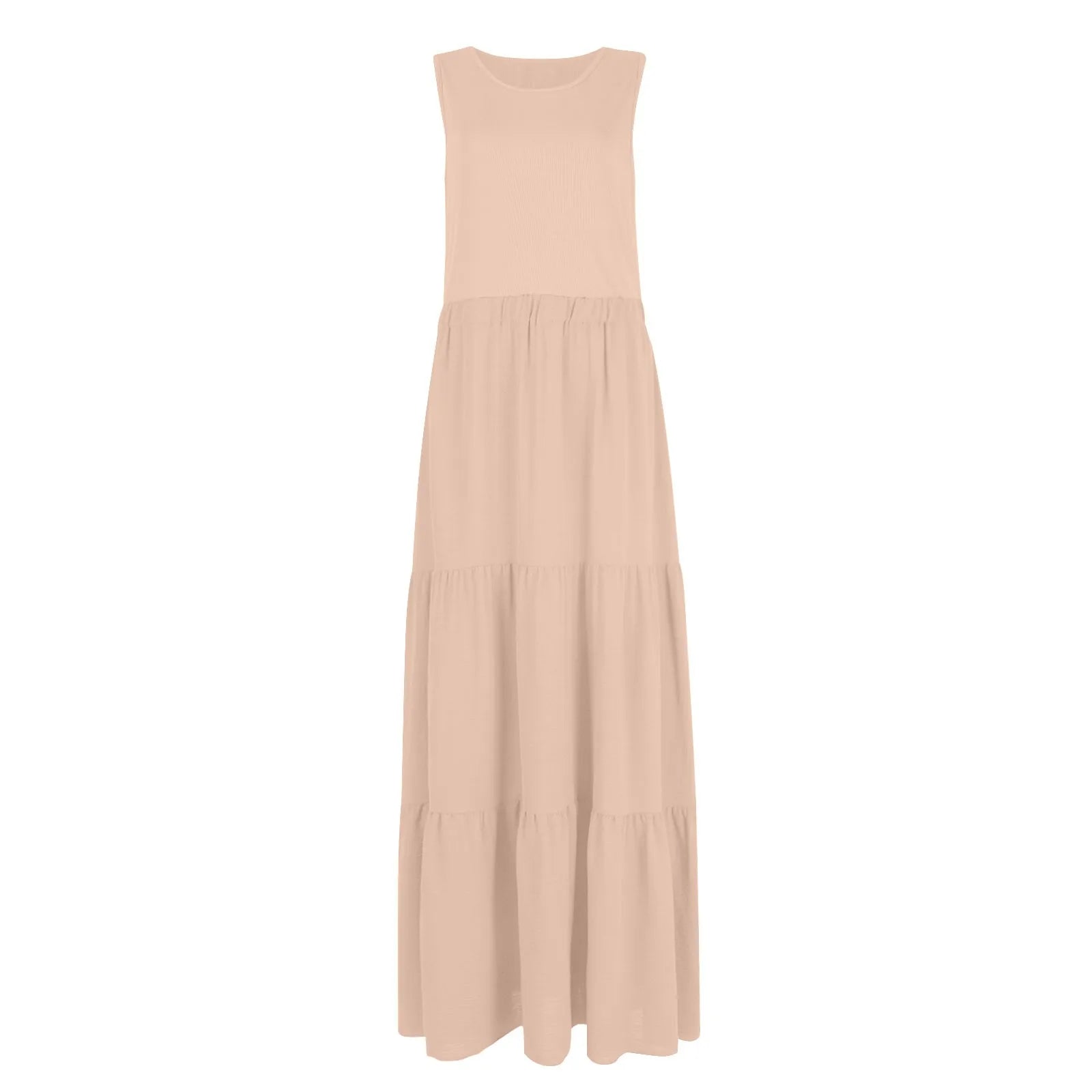 Vestido Longo de Praia Boêmio Sem Mangas