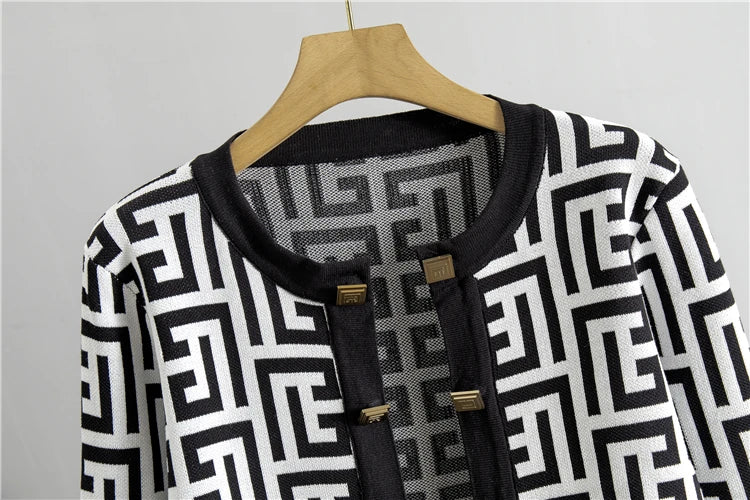 Conjunto Casual de Suéter e Vestido de Malha para Mulheres