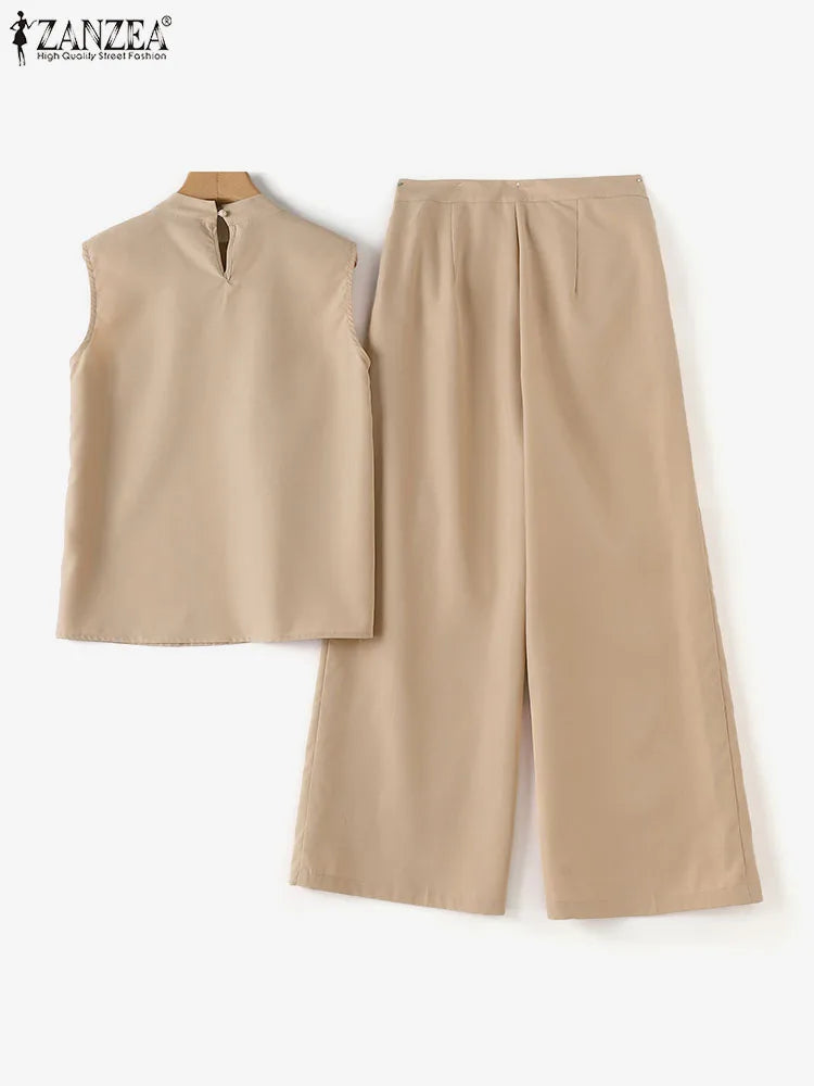 Conjunto Elegante de Calças e Regata para Mulheres