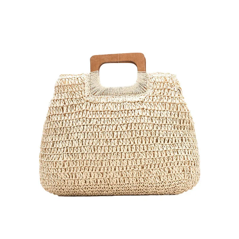 Bolsa de Palha Tecido Feminina Grande Capacidade