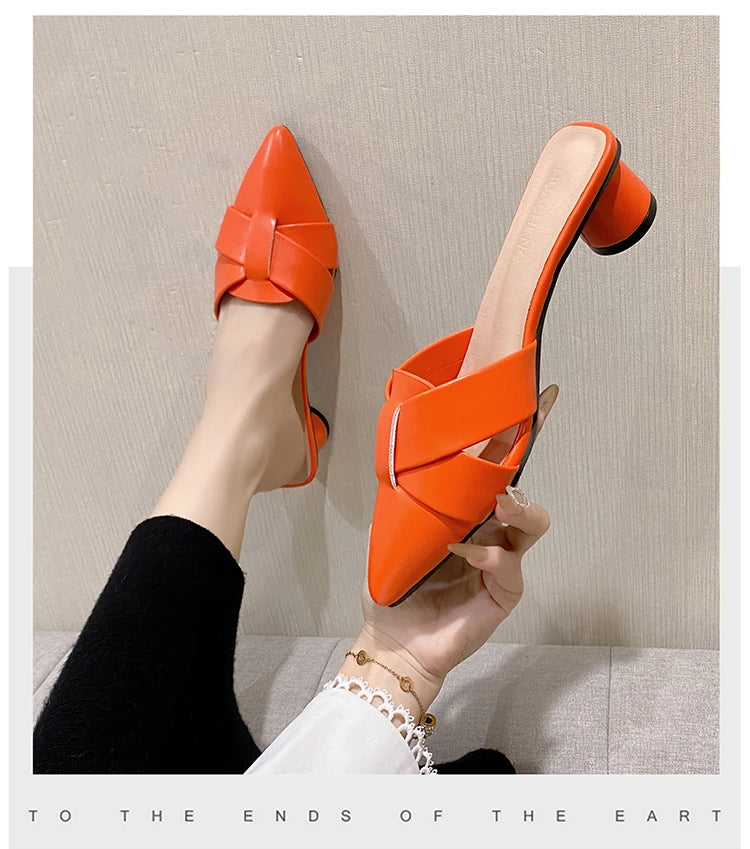 Sapatos de Salto Redondo Elegantes para Mulheres