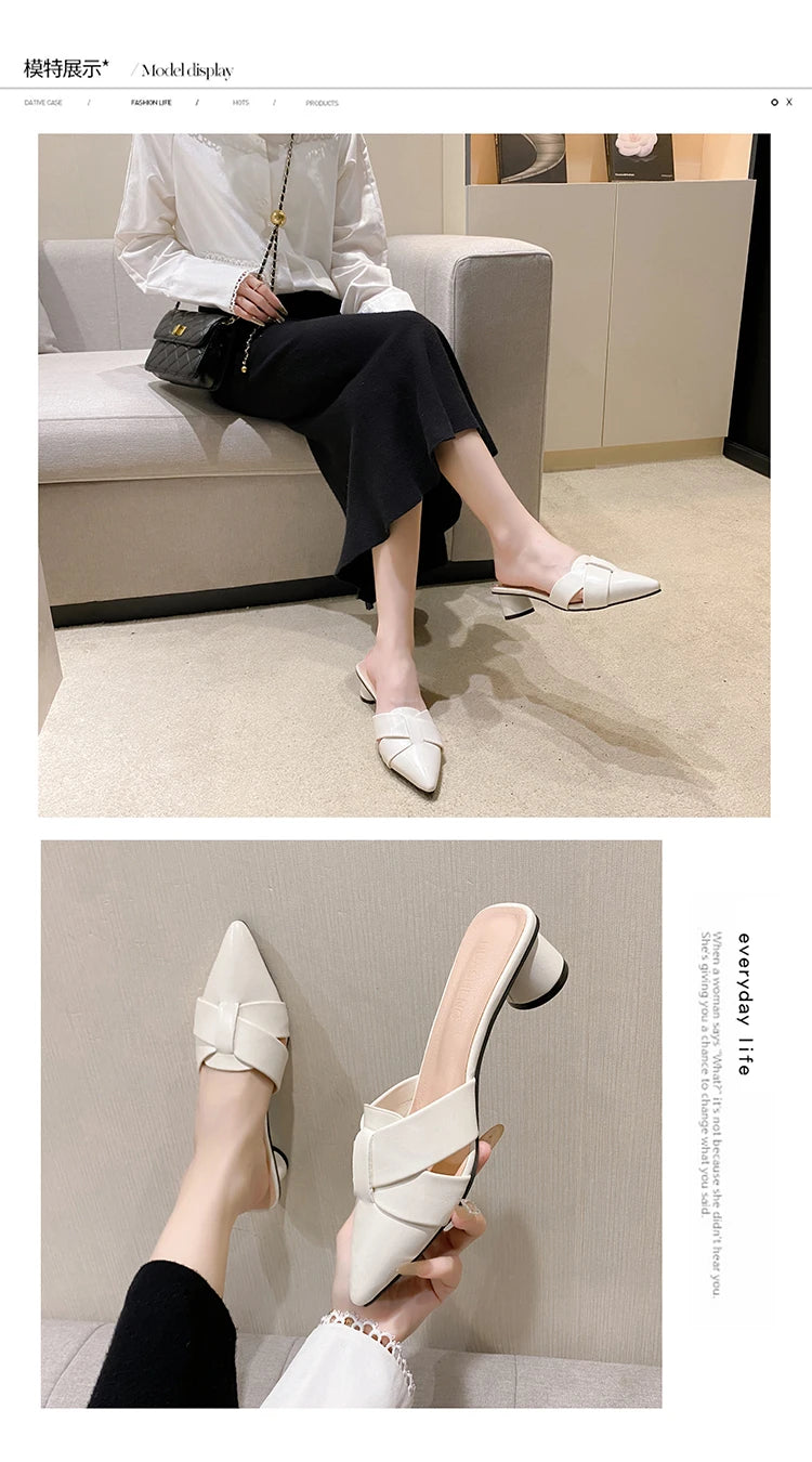 Sapatos de Salto Redondo Elegantes para Mulheres