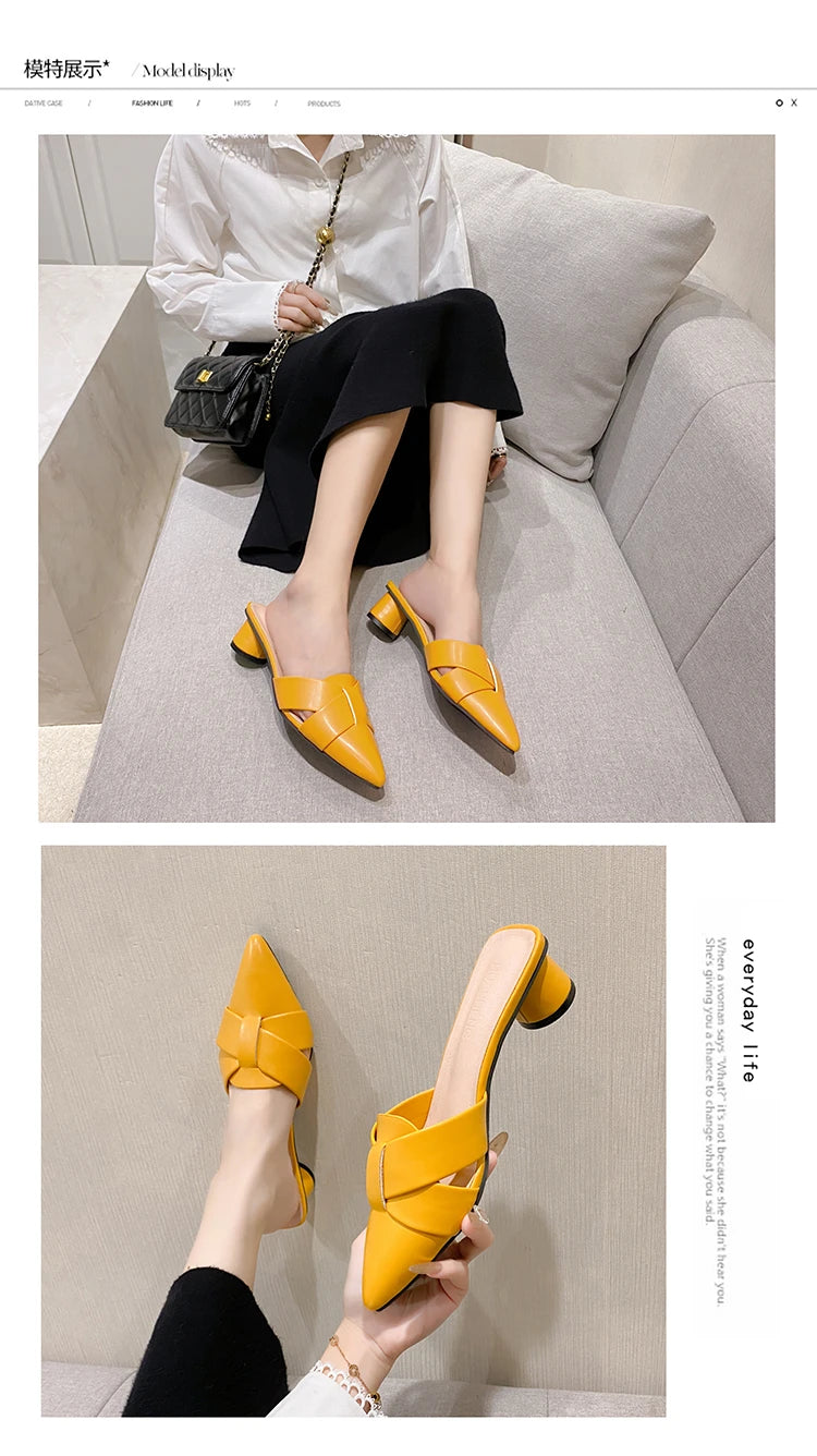 Sapatos de Salto Redondo Elegantes para Mulheres