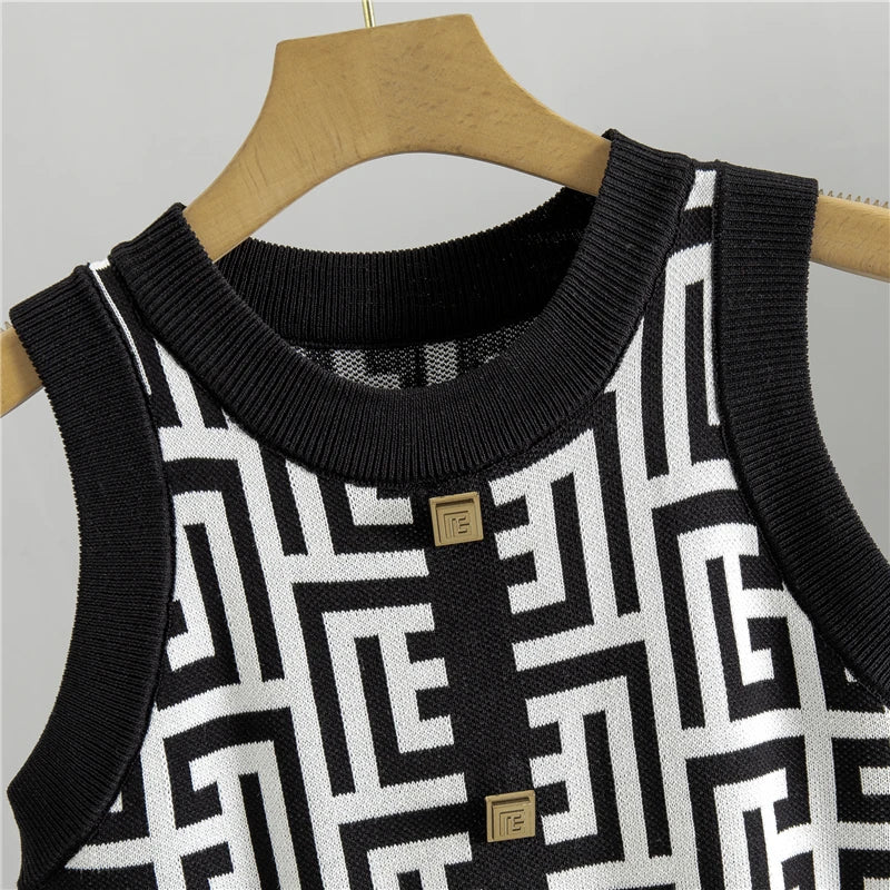 Conjunto Casual de Suéter e Vestido de Malha para Mulheres