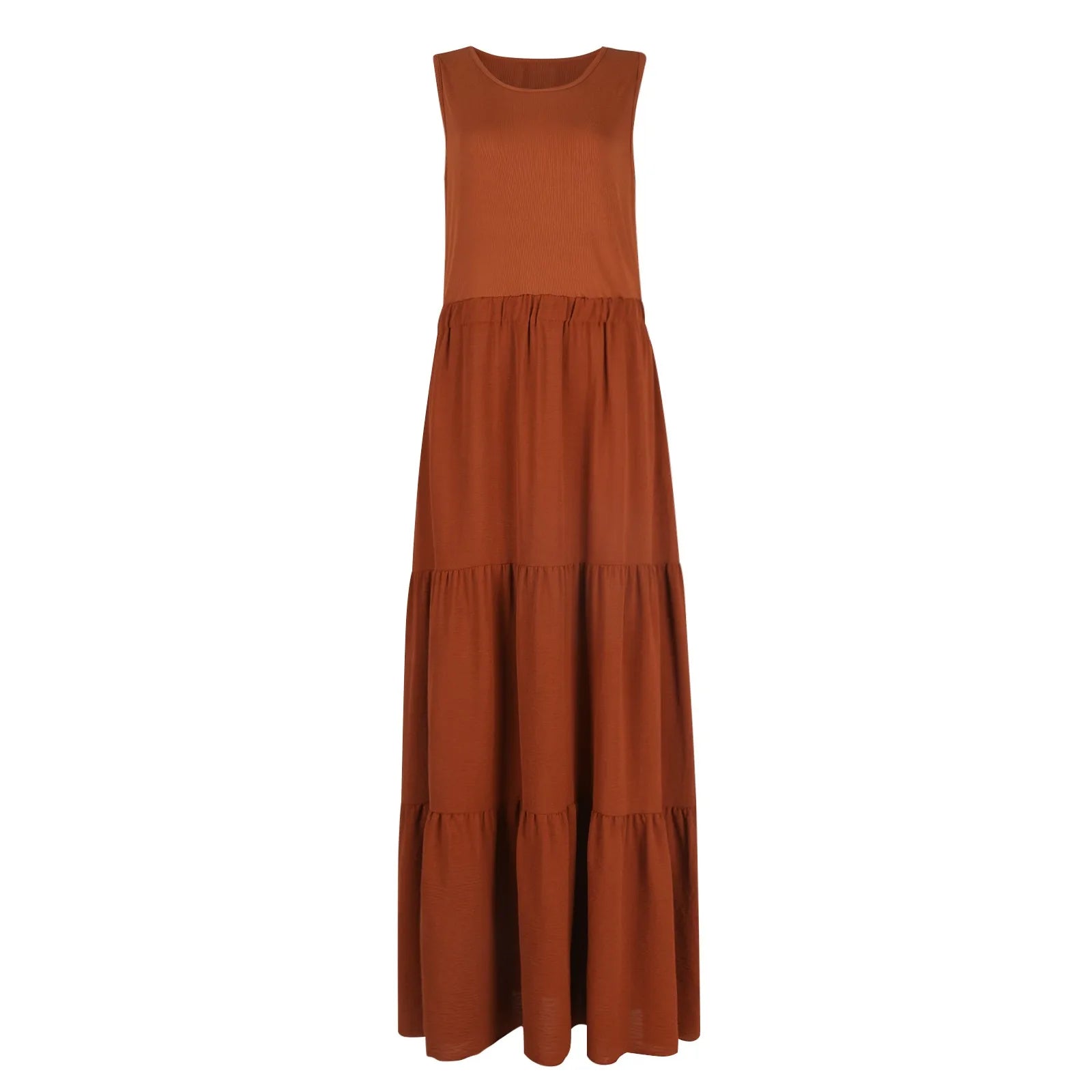 Vestido Longo de Praia Boêmio Sem Mangas