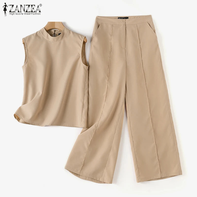 Conjunto Elegante de Calças e Regata para Mulheres
