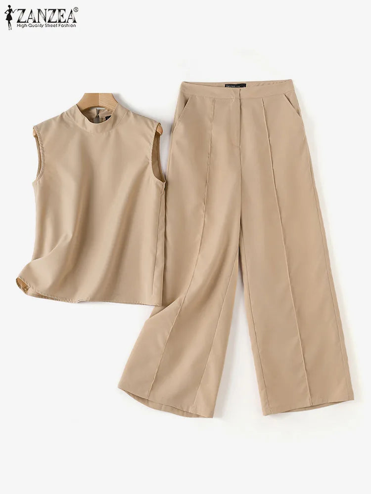 Conjunto Elegante de Calças e Regata para Mulheres