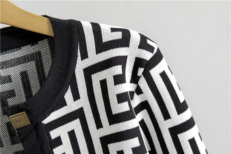 Conjunto Casual de Suéter e Vestido de Malha para Mulheres