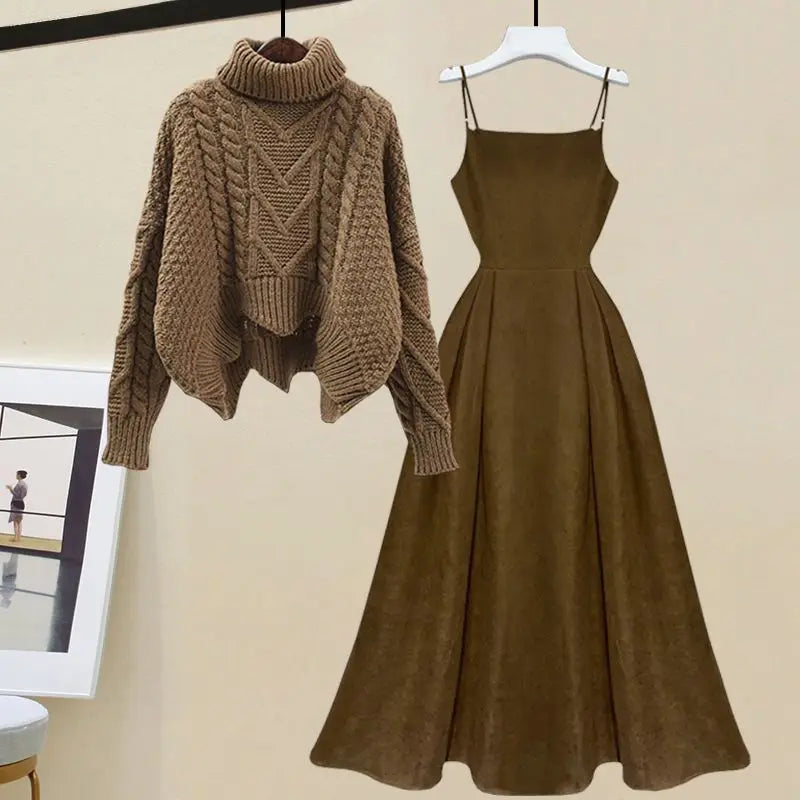 Conjunto de Malha Feminino com Blusa e Vestido