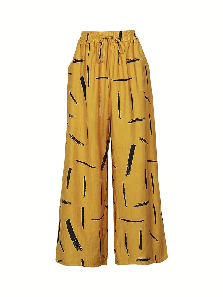 Conjunto Feminino Estampado com Calça e Blusa de Manga Longa
